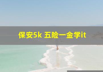 保安5k 五险一金学it